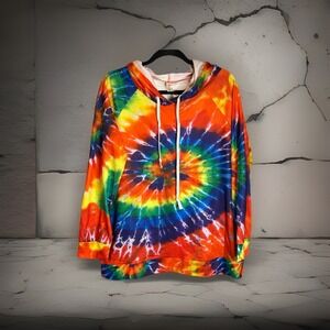 Eanklosco Tie Dye Hoodie Men's M NWT Rainbow Festival Hippie Pullover